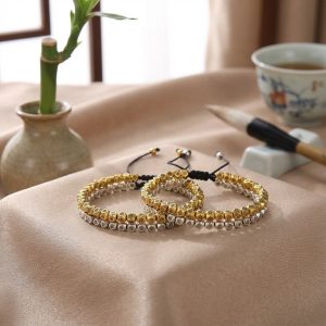 Copper Beads Harmony & Healing Bracelet - Silver, Gold Colors - Professional Photo