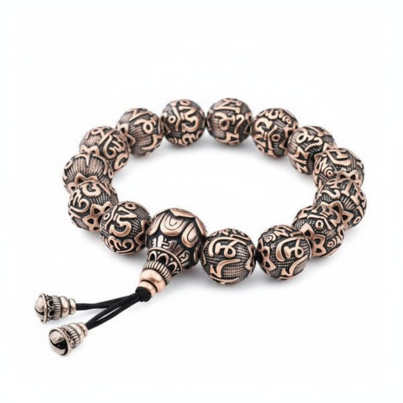 Copper Wu Lou Mantra Bracelet - Feng Shui for Bracelet Health - Professional Photo