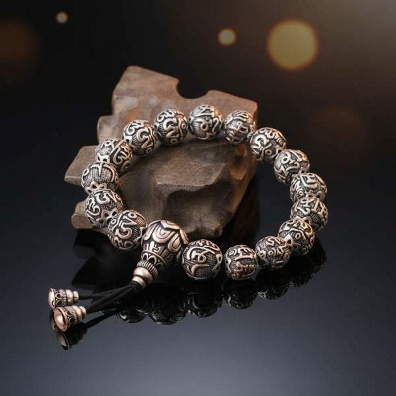 Copper Wu Lou Mantra Bracelet - Feng Shui for Bracelet Health - Professional Photo