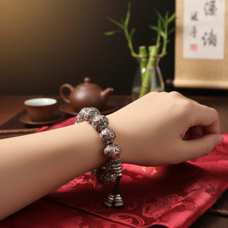 Copper Wu Lou Mantra Bracelet - Feng Shui for Bracelet Health - Professional Photo