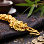 Double-Headed Golden Dragon Luck Bracelet - Professional Photo