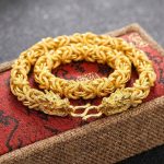 Double-Headed Golden Dragon Luck Bracelet - Professional Photo
