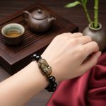 Natural Gold Obsidian Double Pixiu Bracelet - Professional Photo