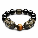 Natural Gold Obsidian Double Pixiu Bracelet - Professional Photo