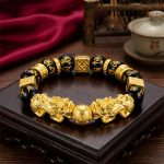 Gold-Plated Double Pixiu Bracelet - Extreme Wealth & Protection - Professional Photo