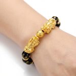 Gold-Plated Double Pixiu Bracelet - Extreme Wealth & Protection - Professional Photo