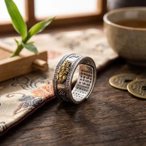 Feng Shui Pixiu Mantra Ring - Wealth & Protection - Professional Photo