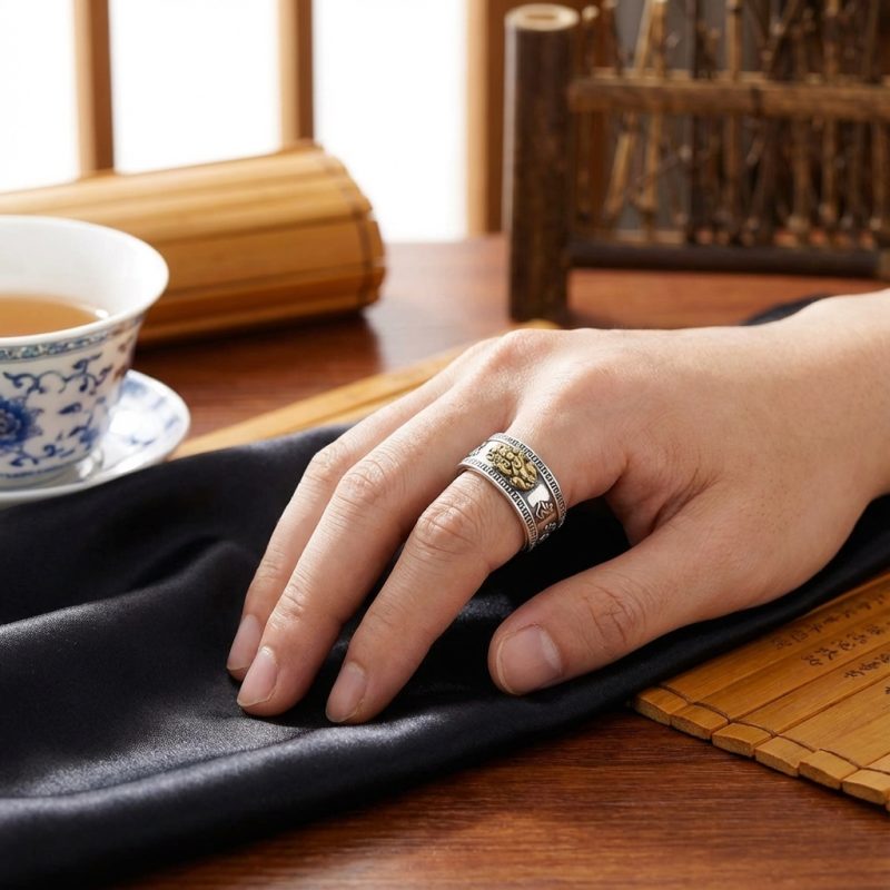 Feng Shui Pixiu Mantra Ring - Wealth & Protection - Professional Photo