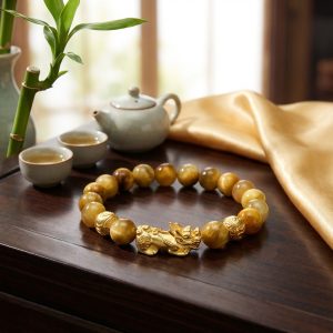 Exclusive: Gold Tiger Eye Pixiu Bracelet - Professional Photo