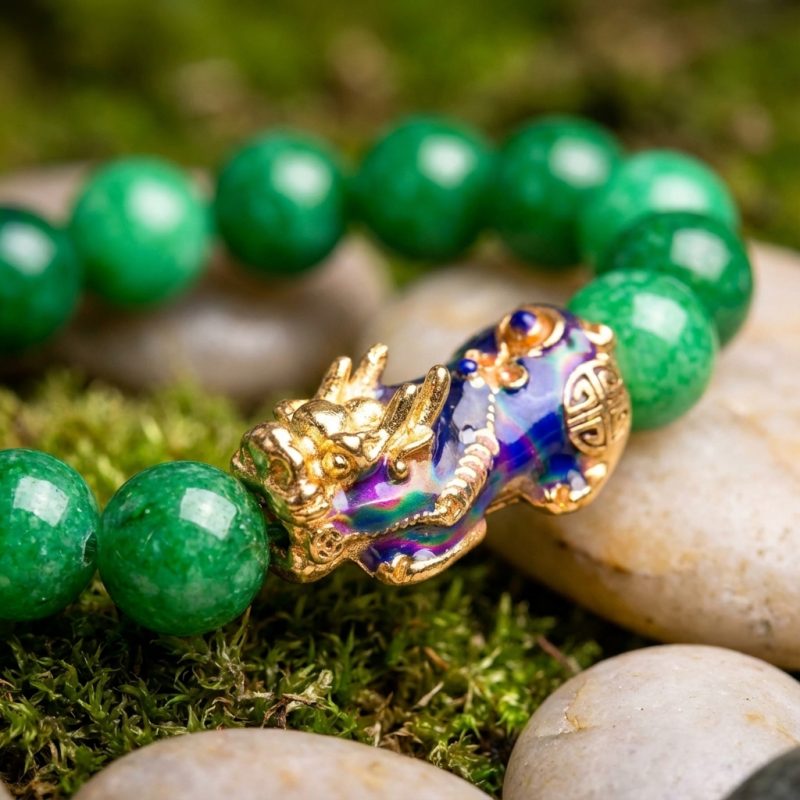 Green Jade Pixiu Bracelet - Abundance & Protection - Professional Photo