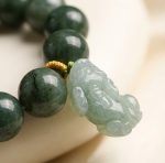 Green Jade Bracelet with Pixiu - Invite Wealth & Calming Energies - Professional Photo