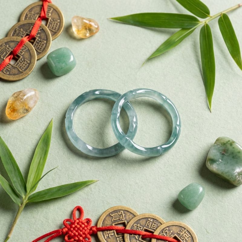 Green Jade Wealth Rings - Professional Photo