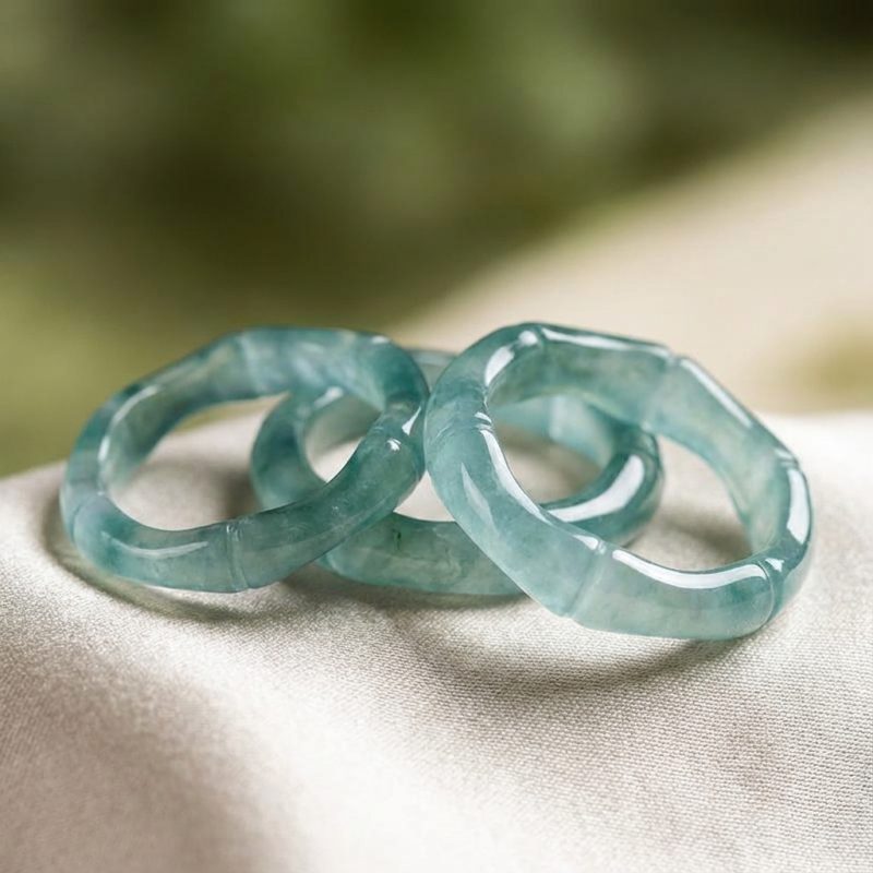 Green Jade Wealth Rings - Professional Photo