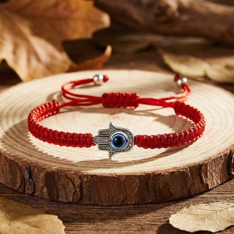 Hamsa Hand Red String Bracelet - Evil Eye Protection - Professional Photo