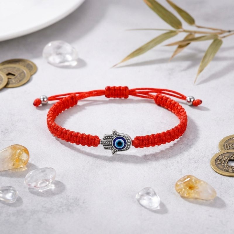 Hamsa Hand Red String Bracelet - Evil Eye Protection - Professional Photo