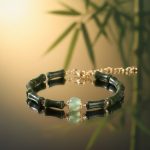 Exclusive: Hetian Jade Peridot Lucky Bamboo Bracelet - Professional Photo
