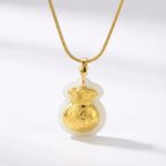 Jade Money Bag Necklace - Feng Shui Wealth Activator - Professional Photo