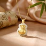 Jade Money Bag Necklace - Feng Shui Wealth Activator - Professional Photo