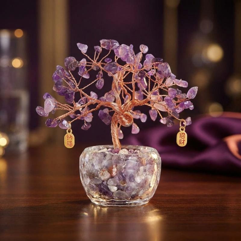 Feng Shui Amethyst Crystal Tree - Crystal Tree of Life - Professional Photo