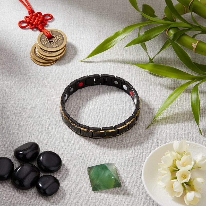 Magnetic Therapy Bracelets - Black, Silver, Gold - Professional Photo