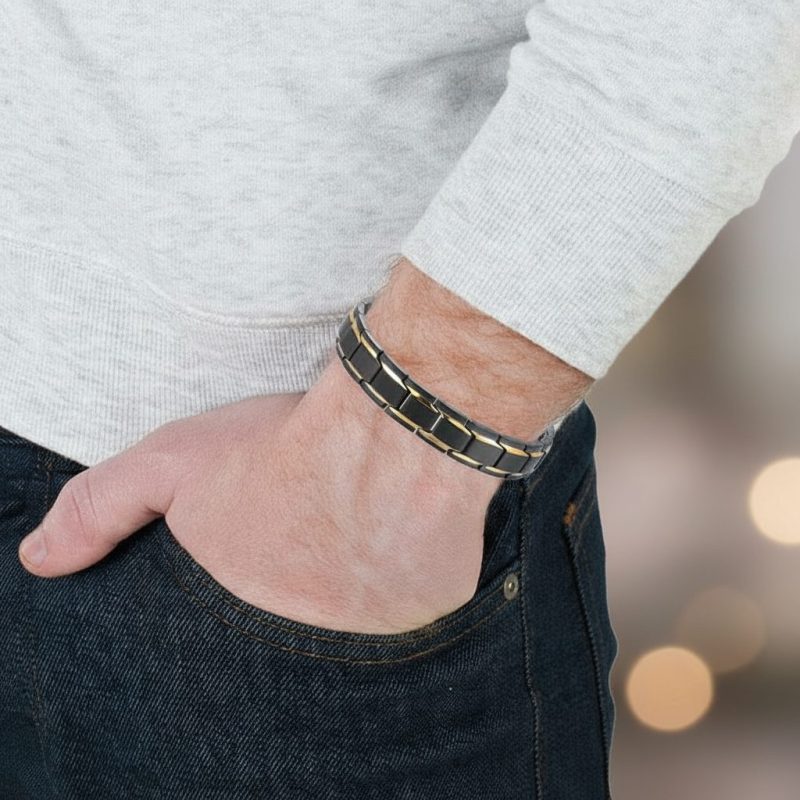 Magnetic Therapy Bracelets - Black, Silver, Gold - Professional Photo