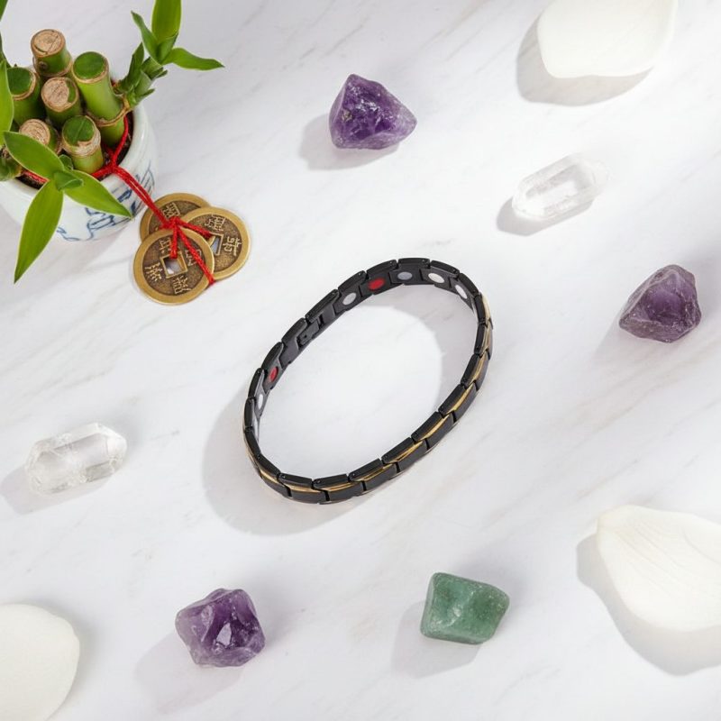 Magnetic Therapy Bracelets - Black, Silver, Gold - Professional Photo