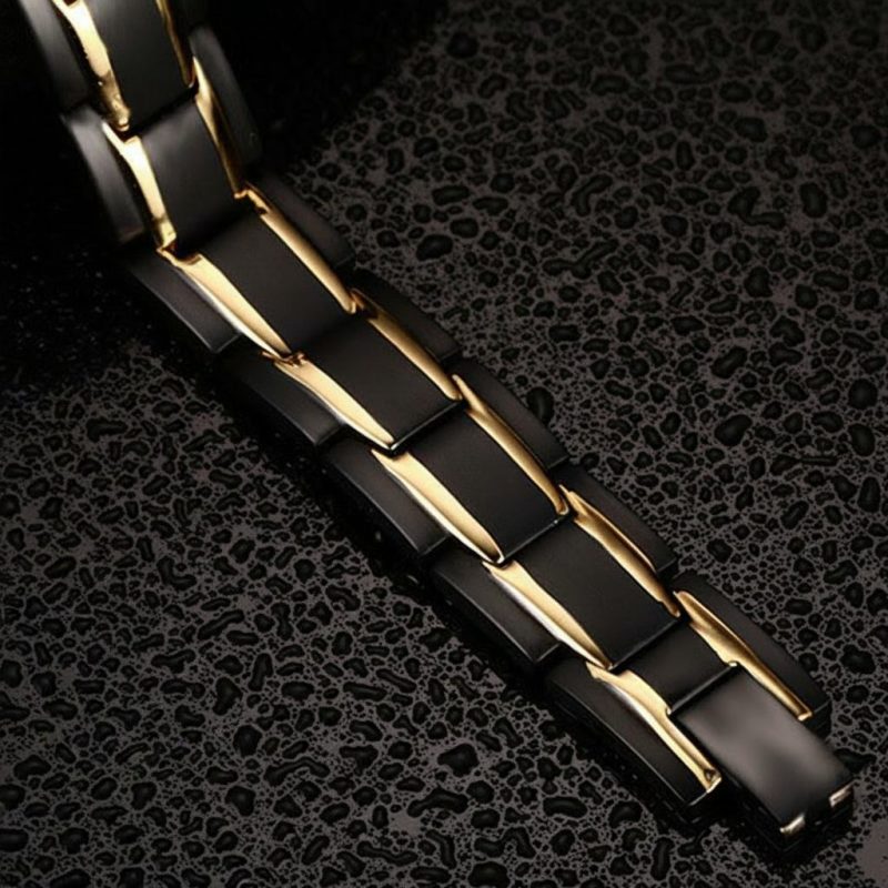 Magnetic Therapy Bracelets - Black, Silver, Gold - Professional Photo