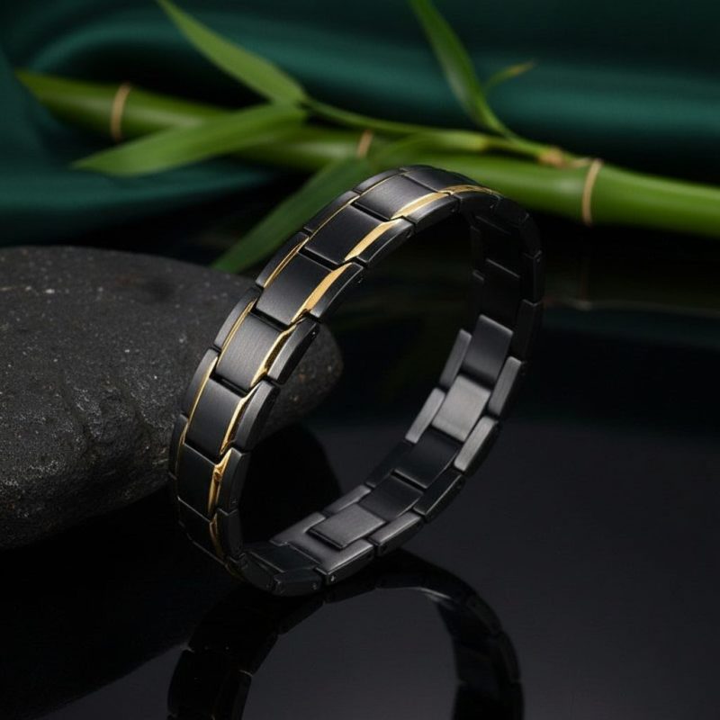 Magnetic Therapy Bracelets - Black, Silver, Gold - Professional Photo