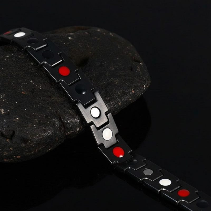 Magnetic Therapy Bracelets - Black, Silver, Gold - Professional Photo