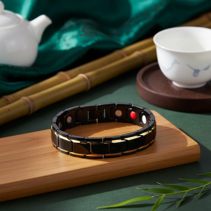 Magnetic Therapy Bracelets - Black, Silver, Gold - Professional Photo