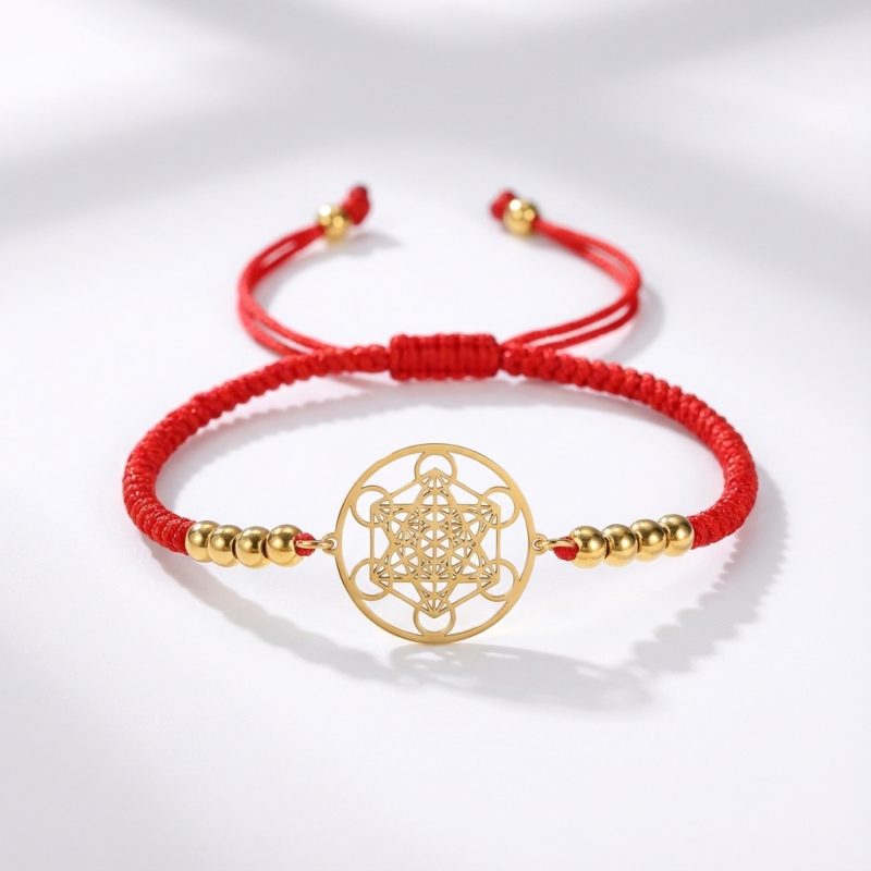 Metatron’s Cube Red String Bracelet - Professional Photo