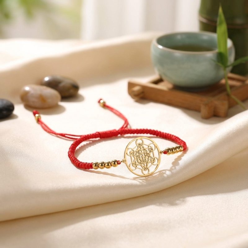 Metatron’s Cube Red String Bracelet - Professional Photo