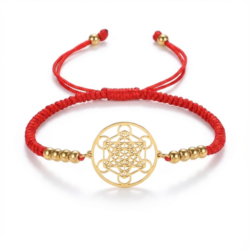 Metatron’s Cube Red String Bracelet - Professional Photo