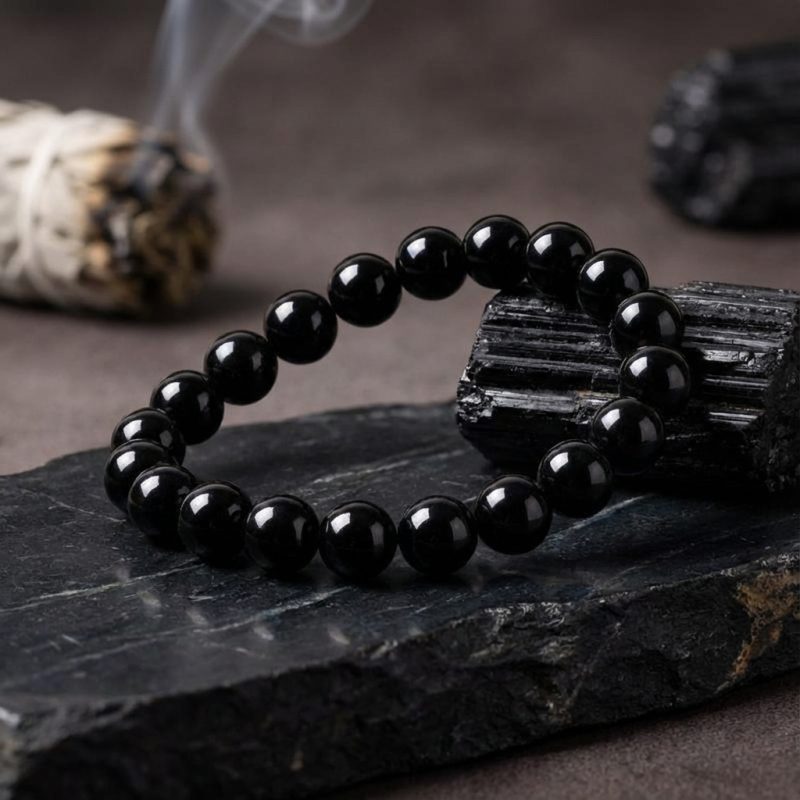 Black Tourmaline Beads Protection Bracelet - Professional Photo