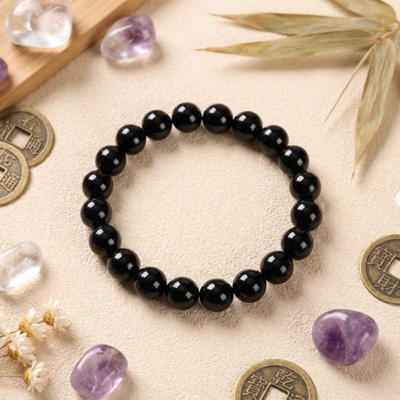 Black Tourmaline Beads Protection Bracelet - Professional Photo