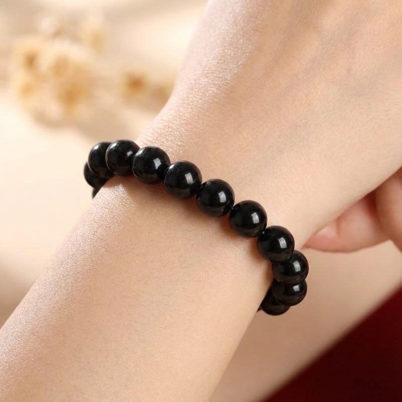 Black Tourmaline Beads Protection Bracelet - Professional Photo