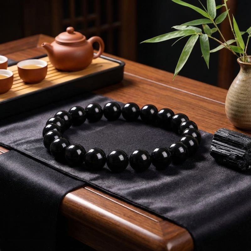 Black Tourmaline Beads Protection Bracelet - Professional Photo