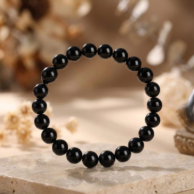 Black Tourmaline Beads Protection Bracelet - Professional Photo