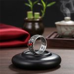 Natural Garnet Pixiu Ring - Feng Shui Wealth Ring - Professional Photo