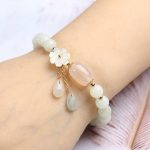 Natural Light Green Jade Bead Bracelet for Luck - Professional Photo