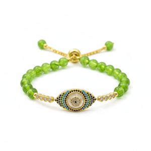 Natural Peridot Style Evil Eye Bracelet - Professional Photo