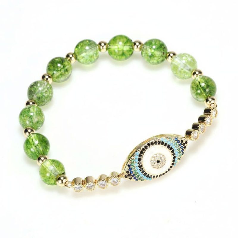 Natural Peridot Style Evil Eye Bracelet - Professional Photo
