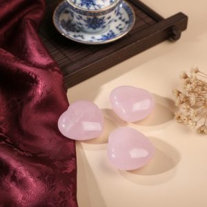 Rose Quartz Heart-Shaped Love Crystals - Love & Romance - Professional Photo