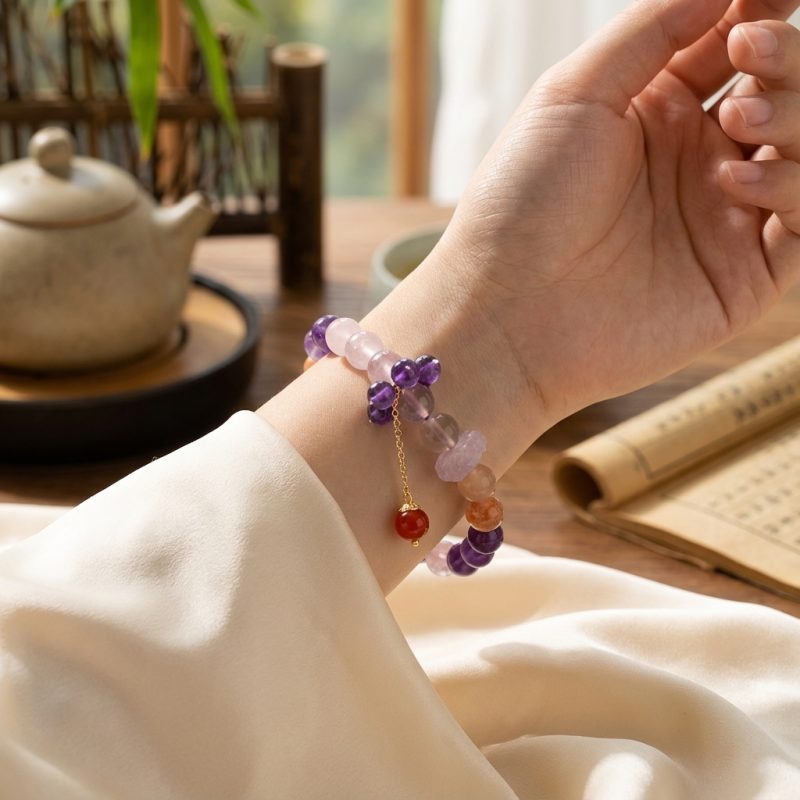 Future Prosperity Nine Purple Star Bracelet – Attract Long-Term Wealth & Harmony - Professional Photo