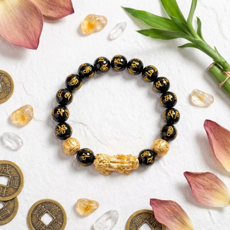 Feng Shui Bracelet - Pixiu Black Obsidian Bracelet for Wealth - Professional Photo