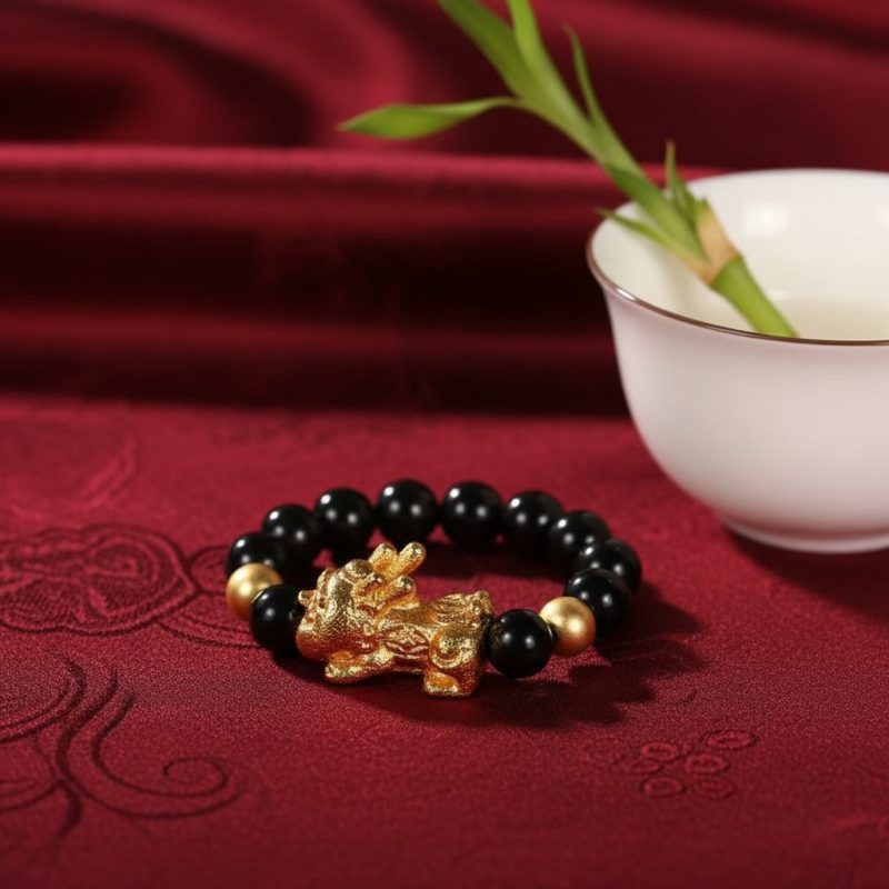 Pixiu Black Obsidian Wealth Ring - Professional Photo