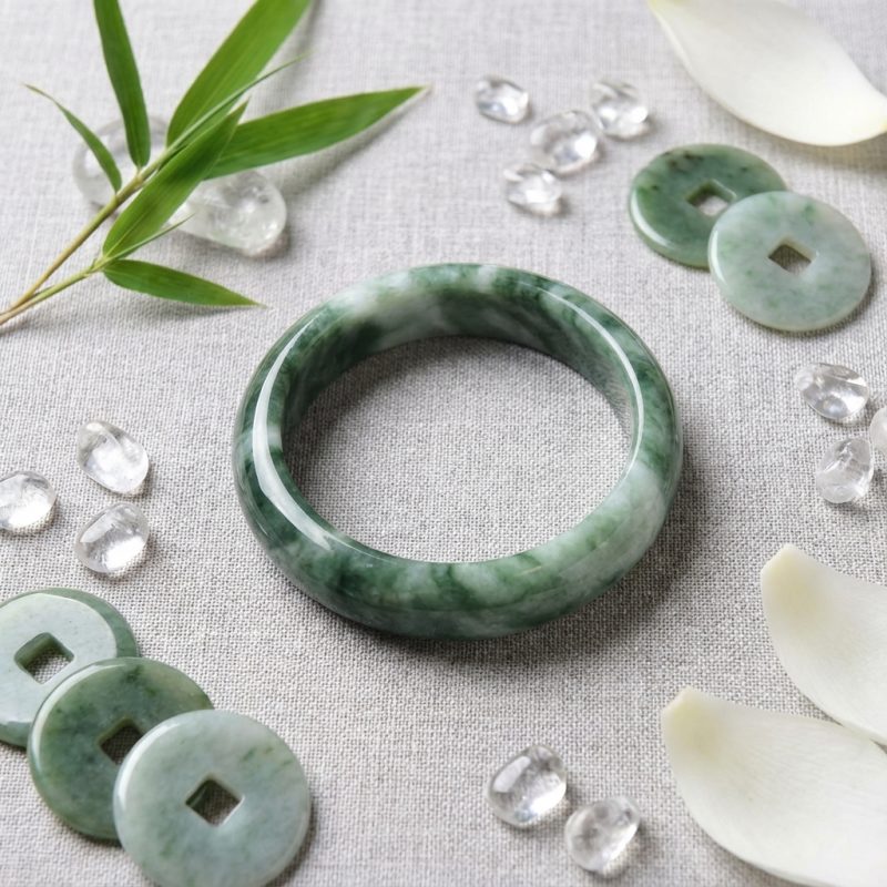 Pure Jade Bangle Bracelet - Healing & Protecting - Professional Photo