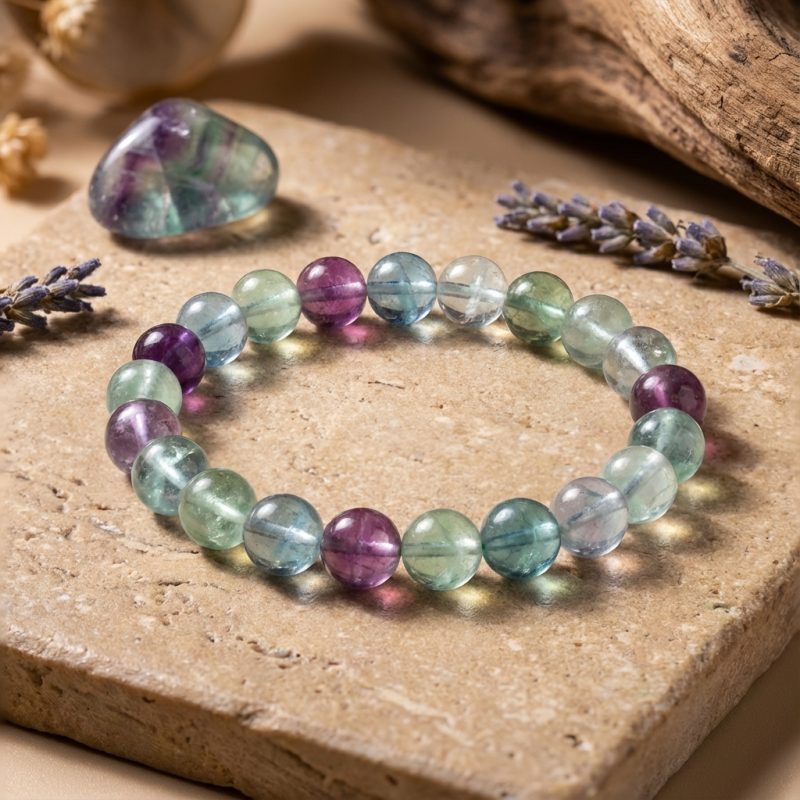 Rainbow Fluorite Healing Bracelet - Professional Photo