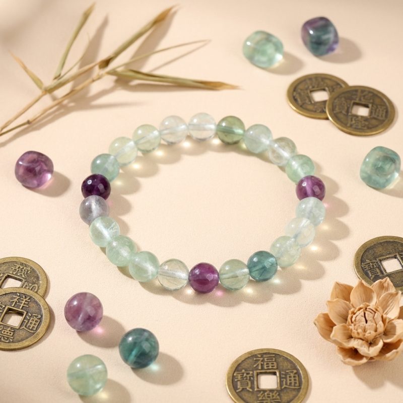 Rainbow Fluorite Healing Bracelet - Professional Photo
