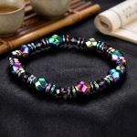 Rainbow Magnetic Hematite Wellness Bracelet - Professional Photo